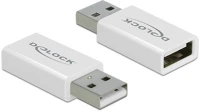 Delock 66530 Usb-a 2.0 -> usb-a 2.0 m/f adatblokkoló  fehér kép