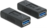 Delock 66641 Usb-a 3.0 -> usb-a 3.0 f/f adapter fekete cross kép