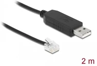 Delock RS-232 RJ12 Delock adapterkábel USB Type-A és soros RS-232 RJ12 közötti ESD-védelemmel APC 2 m kép