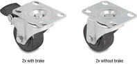 Delock 66754 2 x 2 db.-os nagy teherbírású görgős kerék szett o 50 mm (átmérőjű) kép