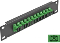 Delock 66761 10  üvegszálas patch panel 12 portos sc simplex zöld 1u fekete kép