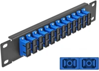 Delock 66771 10  üvegszálas patch panel 12 portos sc duplex kék 1u fekete kép