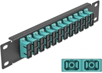 Delock 66774 10  üvegszálas patch panel 12 portos sc duplex vízkék 1u fekete kép