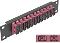 Delock 66775 10  üvegszálas patch panel 12 portos sc duplex ibolya 1u fekete kép