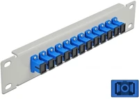 Delock 66781 10  üvegszálas patch panel 12 portos sc simplex kék 1u szürke kép