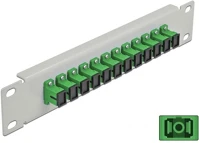 Delock 66782 10  üvegszálas patch panel 12 portos sc simplex zöld 1u szürke kép