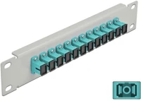 Delock 66784 10  üvegszálas patch panel 12 portos sc simplex vízkék 1u szürke kép