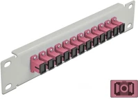 Delock 66785 10  üvegszálas patch panel 12 portos sc simplex ibolya 1u szürke kép