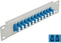 Delock 66786 10  üvegszálas patch panel 12 portos lc duplex kék 1u szürke kép