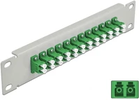 Delock 66787 10  üvegszálas patch panel 12 portos lc duplex zöld 1u szürke kép