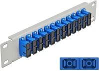 Delock 66791 10  üvegszálas patch panel 12 portos sc duplex kék 1u szürke kép