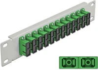 Delock 66792 10  üvegszálas patch panel 12 portos sc duplex zöld 1u szürke kép