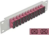 Delock 66795 10  üvegszálas patch panel 12 portos sc duplex ibolya 1u szürke kép