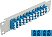 Delock 66796 10  üvegszálas patch panel 12 portos lc quad kék 1u szürke kép