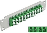 Delock 66797 10  üvegszálas patch panel 12 portos lc quad zöld 1u szürke kép