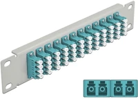 Delock 66799 10  üvegszálas patch panel 12 portos lc quad vízkék 1u szürke kép