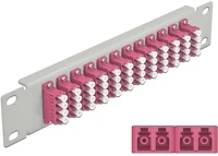 Delock 66800 10  üvegszálas patch panel 12 portos lc quad ibolya 1u szürke kép