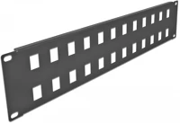 Delock 66837 19  24 portos fekete keystone patch panel 2u kép