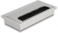 Delock 66861 Kábel tömítő/rendező asztalba szerelt változathoz kefével 160 x 80 x 28 mm méretű, ezüst kép