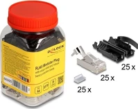 Delock 66990 rj45 moduláris apa csatlakozó húzásgátló cat.6a és robusztus kép