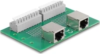 Delock 66994 Rj45 2 db. anya - 2 db. terminal block nyomógombbal din sínhez kép