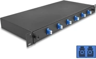 Delock 66997 19  optikai szálösszefűző doboz 6 db. lc duplex os2 1u teljes elrendezés kép