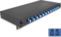 Delock 67003 19  optikai szálösszefűző doboz 12 db. lc duplex os2 1u teljes kép