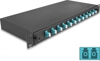 Delock 67004 19  optikai szálösszefűző doboz 12 db. lc duplex om3 1u teljes kép