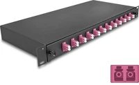 Delock 67005 19  optikai szálösszefűző doboz 12 db. lc duplex om4 1u teljes kép