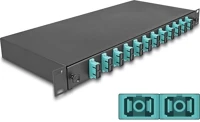 Delock 67007 19  optikai szálösszefűző doboz 12 db. sc duplex om3 1u teljes kép