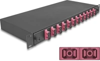 Delock 67008 19  optikai szálösszefűző doboz 12 db. sc duplex om4 1u teljes kép
