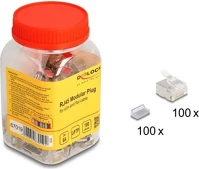 Delock 67019 Rj45 cat6a utp csatlakozó dugó vékony és lapos kábelekre, 100db kép