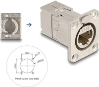 Delock 67064 D-típusú rj45 beépített csatlakozó lsa kapcsolattal cat.6a stp fém kép