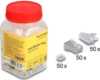 Delock 67177 rj45 moduláris csatlakozó cat.6a hajlításvédő csizmával átlátszó 50 kép