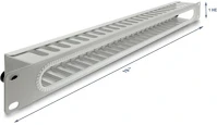 Delock 67278 19  kábel rendező panel nyitási és sarok védelemmel 1u szürke kép