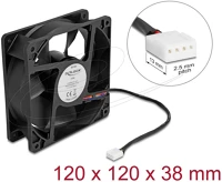 Delock 67298 Axiális ventilátor 12 v dc, 120 x 120 x 38 mm fekete kép