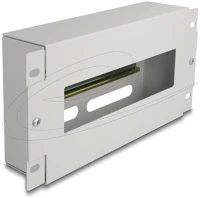 Delock 67319 10  megszakító szalag borítással és din sínnel 3u fém szürke kép