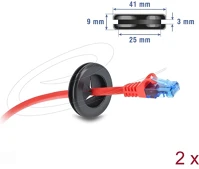 Delock 67327 Gumi kábelhüvely átmérője, kerek 30 mm fekete 2 db. kép