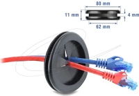 Delock 67334 Gumi kábelhüvely átmérője, kerek 70 mm fekete 2 db. kép