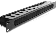Delock 67628 19  kábelrendező panel kefével és 2 nyílással 1u fekete kép