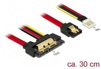 Delock 6GB/S 7PIN Sata 3 floppy power -> sata 22pin f/f adatkábel 0.3m kép