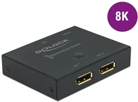 Delock 7680X4320@30HZ Bidirectional 2-portos displayport video switch fekete 7680x4320@30hz kép