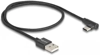 Delock A-TÍPUSÚ Usb-a 2.0 -> usb-c m/m adatkábel 0.5m fekete egyenes/90° kép