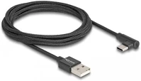 Delock A-TÍPUSÚ Usb-a 2.0 -> usb-c m/m adatkábel 2m fekete egyenes/90° kép