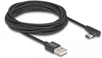 Delock A-TÍPUSÚ Usb-a 2.0 -> usb-c m/m adatkábel 3m fekete egyenes/90° kép