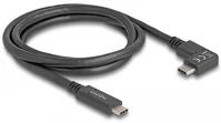 Delock 80037 Usb-c 3.2 gen2 -> usb-c 3.2 gen2 m/m adatkábel 1m fekete 90°/egyenes kép