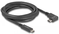 Delock 80038 Usb-c -> usb-c m/m adatkábel 2m fekete 90°/egyenes kép