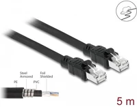 Delock 80116 Rj45 cat6a f/utp -> rj45 cat6a f/utp m/m adatkábel 5m fekete kép