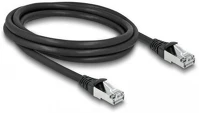 Delock 80133 Rj45 hálózati kábel cat.6a s/ftp pur kültéri 0,5 m fekete kép