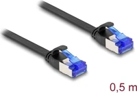 Delock 80174 Rj45 cat6a u/ftp -> rj45 cat6a u/ftp m/m adatkábel 0.5m fekete flexibilis kép
